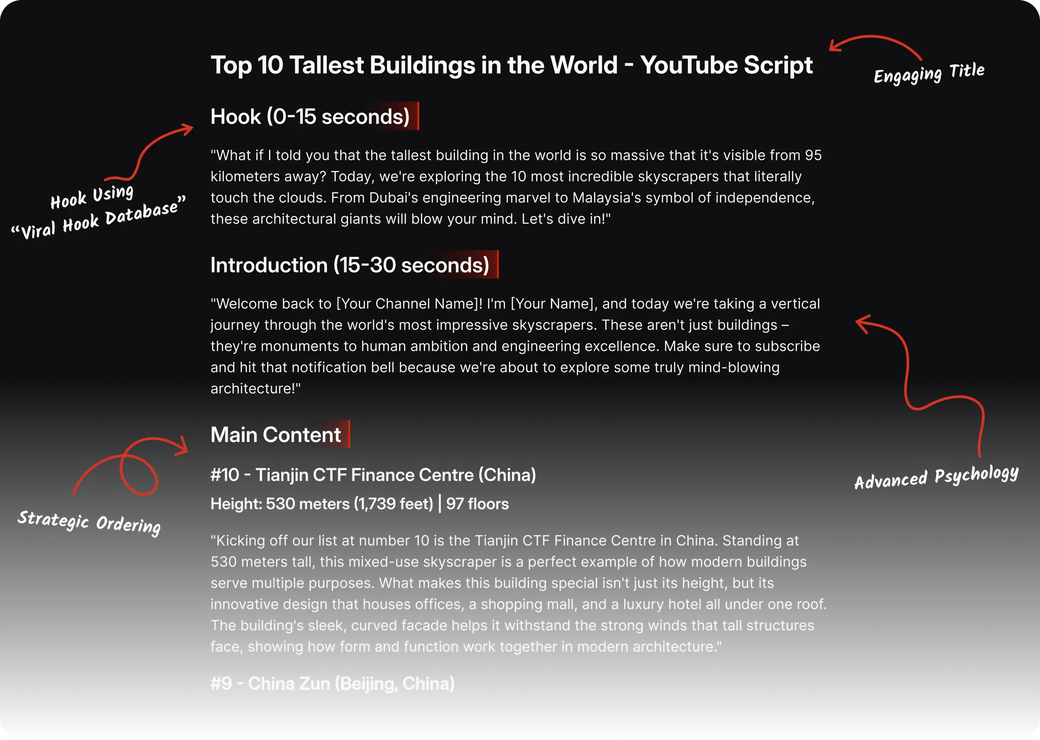 Tube Magic interface showing a YouTube content workflow